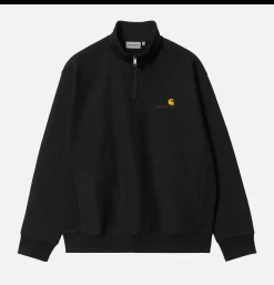 CARHARTT WIP American Scrip Half Zip Black* Sweatshirts & Fleeces