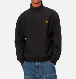 CARHARTT WIP American Scrip Half Zip Black* Sweatshirts & Fleeces