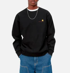 CARHARTT WIP American Script Sweatshirt Black* Knitwear