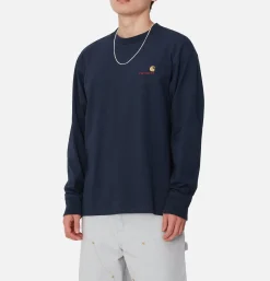 CARHARTT WIP American Tee Ls Air Force Blue* Sweatshirts & Fleeces