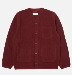 UNIVERSAL WORKS Cardigan Wool Deep Red* Knitwear