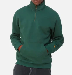 CARHARTT WIP Chase Neck Zip Sweat Discovery Green* Sweatshirts & Fleeces