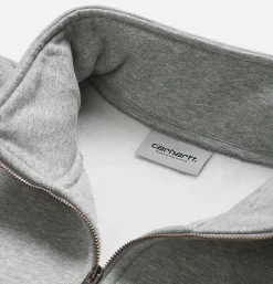 CARHARTT WIP Chase Neck Zip Sweat Grey Heather* Sweatshirts & Fleeces