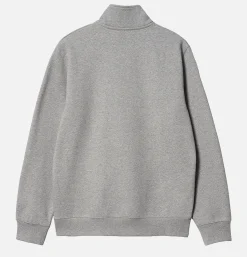 CARHARTT WIP Chase Neck Zip Sweat Grey Heather* Sweatshirts & Fleeces
