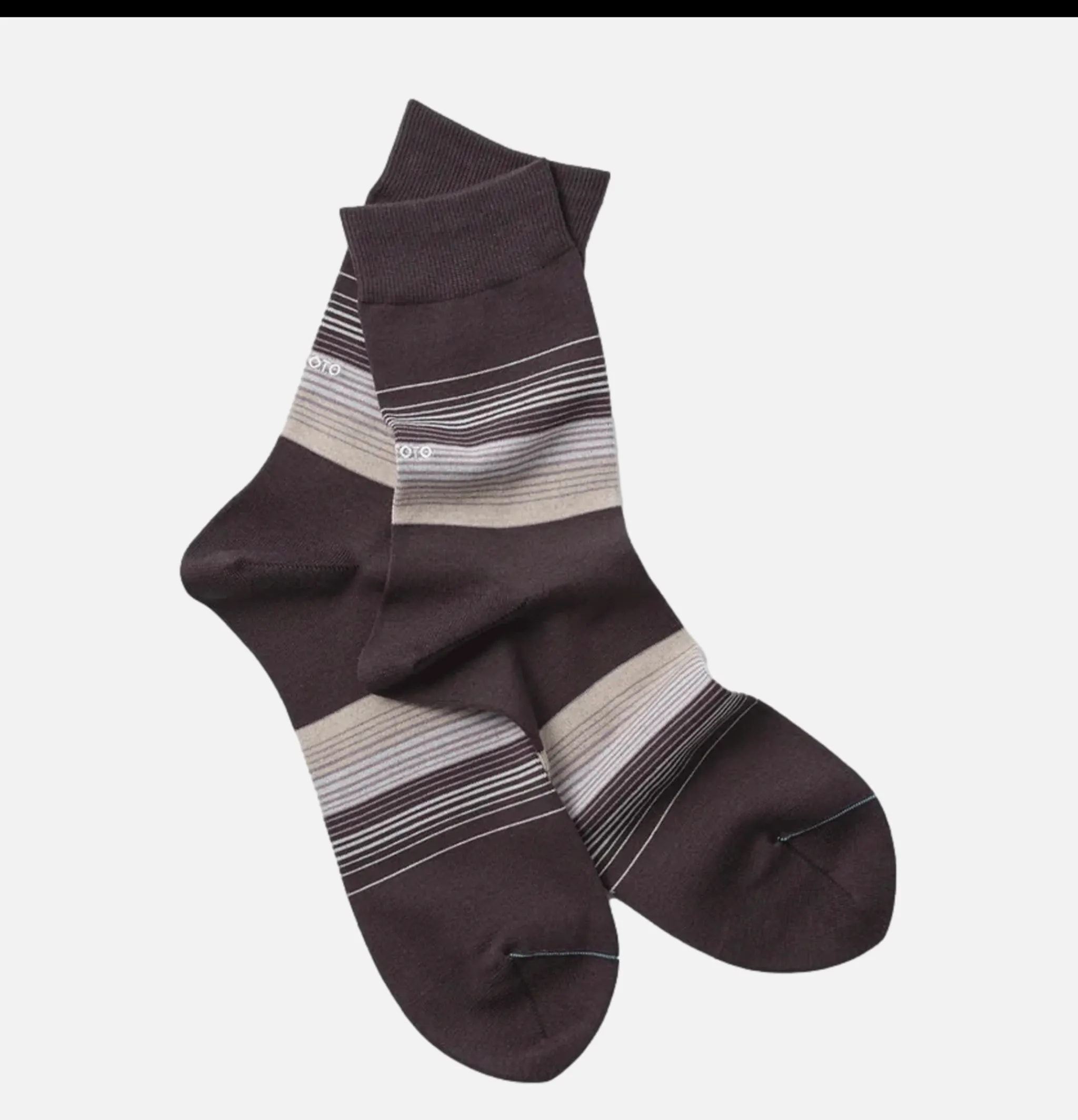 ROTOTO Chaussette Horizon Stripe Charcoal* Socks