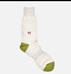 ANONYMOUS ISM Chaussettes Embroidery Green* Socks