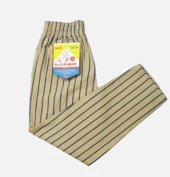 COOKMAN Chef Pant Stripe Beige Blue* Works Pant