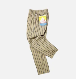 COOKMAN Chef Pant Stripe Beige Blue* Works Pant