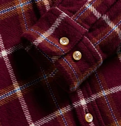 PORTUGUESE FLANNEL Chemise Pottery Check Burgundy* Shirts & Polos
