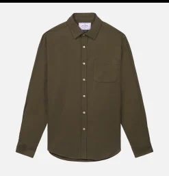 PORTUGUESE FLANNEL Chemise Teca Olive* Shirts & Polos