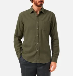 PORTUGUESE FLANNEL Chemise Teca Olive* Shirts & Polos