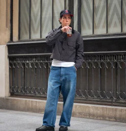 STANDARD TYPES Cropped Work Jacket Check Black* Veste