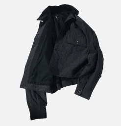 STANDARD TYPES Cropped Work Jacket Check Black* Veste