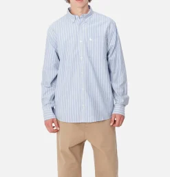 CARHARTT WIP Dowlen Stripe Shirt Bleach Whi* Shirts & Polos