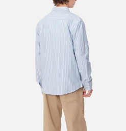 CARHARTT WIP Dowlen Stripe Shirt Bleach Whi* Shirts & Polos