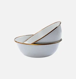 BAREBONES Enamel Bowl Set X 2 Eggshell* Outdoor