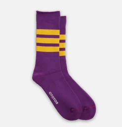 ROTOTO Fine Pile Striped Crew Purple Socks*Women Autres|Socks