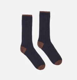 UNIVERSAL WORKS Hike Sock Navy Wool* Socks