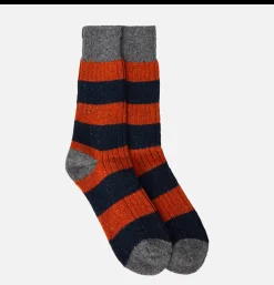 BARBOUR Houghton Socks Navy Ginger* Socks
