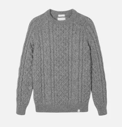 PEREGRINE Hudson Aran Jumper Steel* Knitwear
