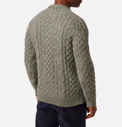 PEREGRINE Hudson Aran Jumper Steel* Knitwear
