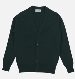 WILLIAM LOCKIE Lambswool Cardigan Green Astra* Knitwear
