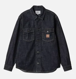 CARHARTT WIP Lincoln Shirt Blue Rinsed* Shirts & Polos