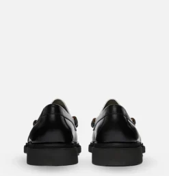 G.H. BASS Loafer Weejun Step Larson Black White* Mocassins