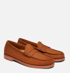 G.H. BASS Mens Larson Penny Loafers Nubuck Tan* Mocassins