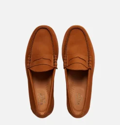 G.H. BASS Mens Larson Penny Loafers Nubuck Tan* Mocassins