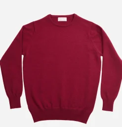 WILLIAM LOCKIE Roud Neck Pullover Bordeaux* Knitwear