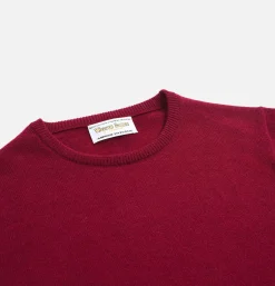 WILLIAM LOCKIE Roud Neck Pullover Bordeaux* Knitwear