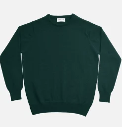 WILLIAM LOCKIE Round Neck Pullover Tartan Green* Knitwear