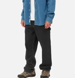 CARHARTT WIP Single Knee Pant Denim Black Stone Washed* Trousers