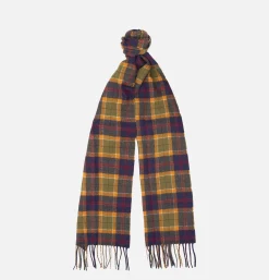 BARBOUR Tartan Lambswool Scarf Green Navy Ocre* Gloves • Beanies • Scarves