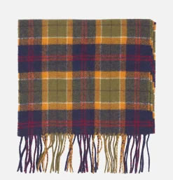 BARBOUR Tartan Lambswool Scarf Green Navy Ocre* Gloves • Beanies • Scarves
