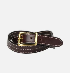 YUKETEN Triple Stitched Belt Dark Brown* Belts