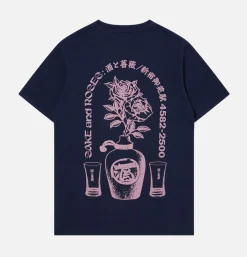EDWIN T-shirt Sake And Roses Navy* T-shirts