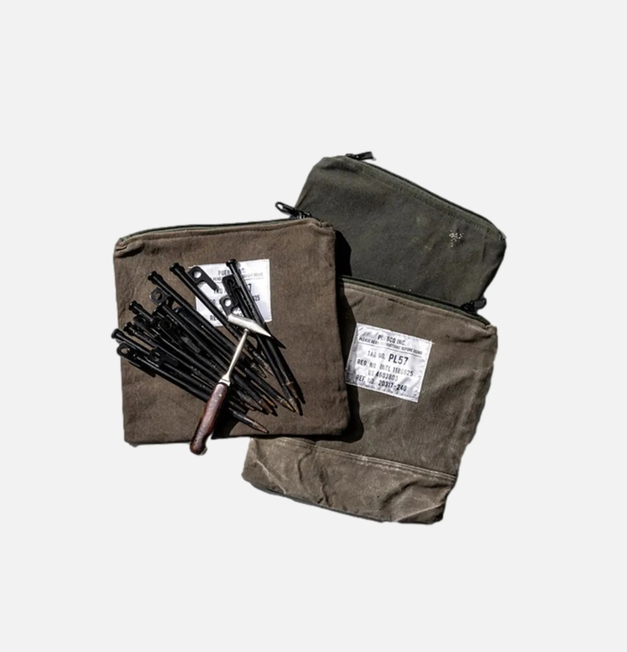 PUEBCO Vintage Material Pouch Olive* Small Leather Goods