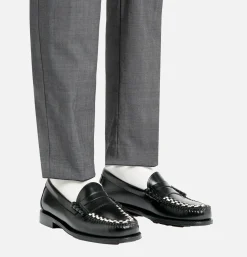 G.H. BASS Weejun Weave Penny Loafer Black & White* Mocassins