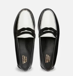G.H. BASS Womens Weejun Loafers Black and White*Women Shoes
