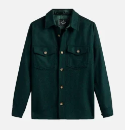 PORTUGUESE FLANNEL Wool Field Over Shirt Green* Shirts & Polos