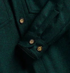 PORTUGUESE FLANNEL Wool Field Over Shirt Green* Shirts & Polos