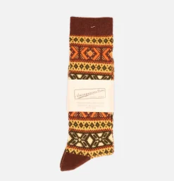 ANONYMOUS ISM Wool Jacquard Socks Brown* Socks