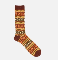 ANONYMOUS ISM Wool Jacquard Socks Brown* Socks