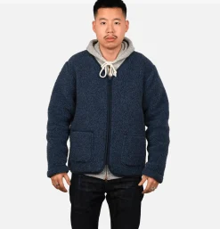 COLDBREAKER Zip Up Vee Cardigan Darkblue* Sweatshirts & Fleeces