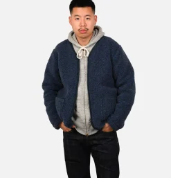 COLDBREAKER Zip Up Vee Cardigan Darkblue* Sweatshirts & Fleeces